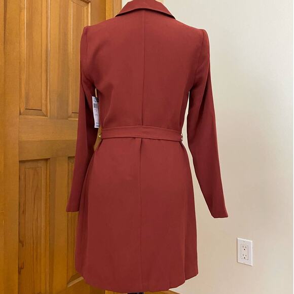 BCBGeneration Russet Brown Button Down Long Sleeve Dress Size XS - Picture 6 of 12